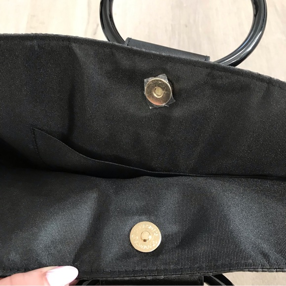 Kate Spade New York Black Woven Tote Beach Bag - Picture 6 of 6